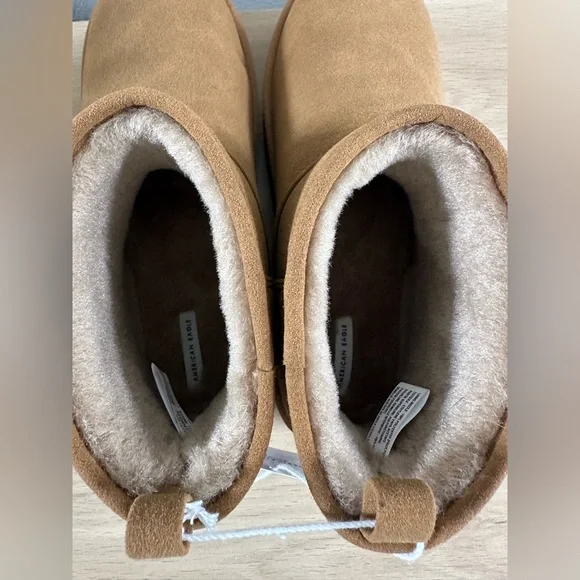NWT! American Eagle Outfitters Tan Suede-Look Booties, Size 10! - Picture 7 of 8